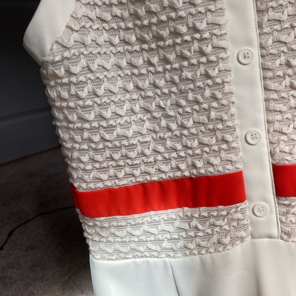 Gianni Bini Cream Orange Navy Tank Mini Dress - Picture 4 of 5